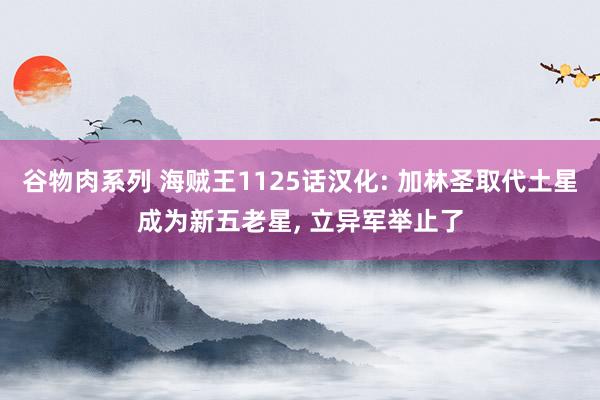 谷物肉系列 海贼王1125话汉化: 加林圣取代土星成为新五老星， 立异军举止了