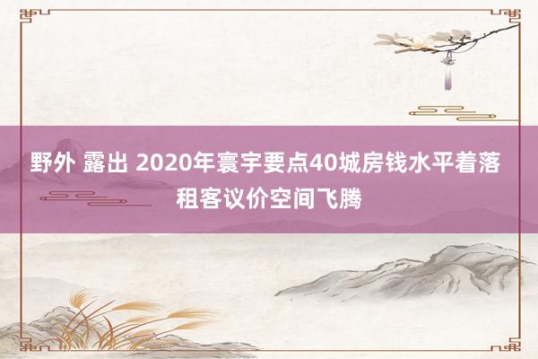 野外 露出 2020年寰宇要点40城房钱水平着落 租客议价空间飞腾