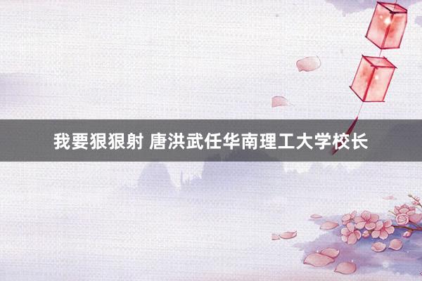 我要狠狠射 唐洪武任华南理工大学校长