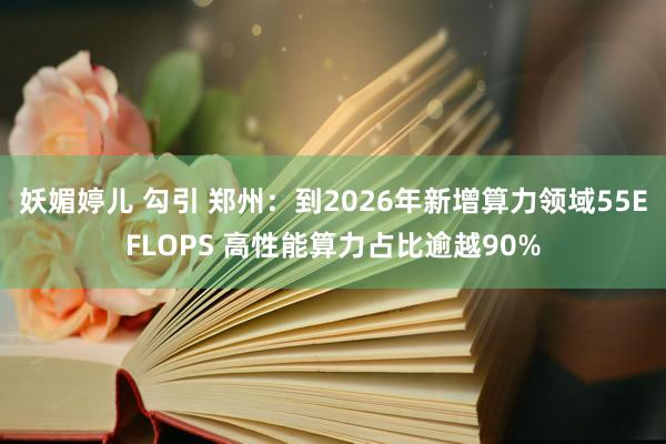 妖媚婷儿 勾引 郑州：到2026年新增算力领域55EFLOPS 高性能算力占比逾越90%