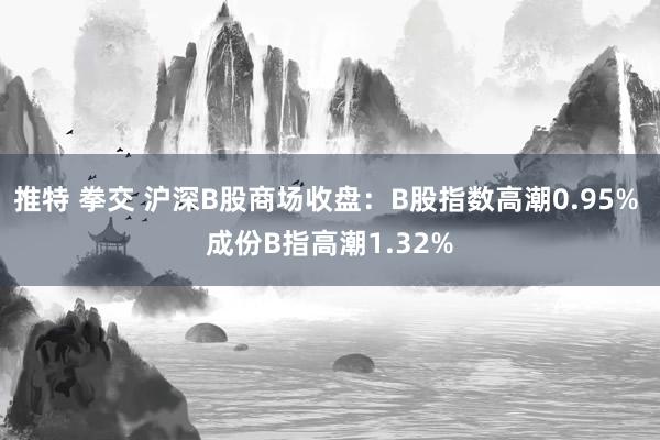 推特 拳交 沪深B股商场收盘：B股指数高潮0.95% 成份B指高潮1.32%