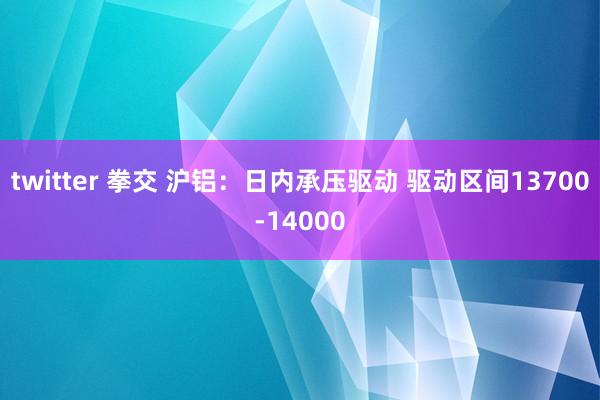 twitter 拳交 沪铝：日内承压驱动 驱动区间13700-14000