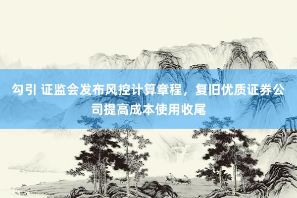 勾引 证监会发布风控计算章程，复旧优质证券公司提高成本使用收尾