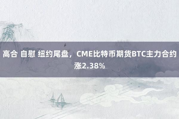 高合 自慰 纽约尾盘，CME比特币期货BTC主力合约涨2.38%