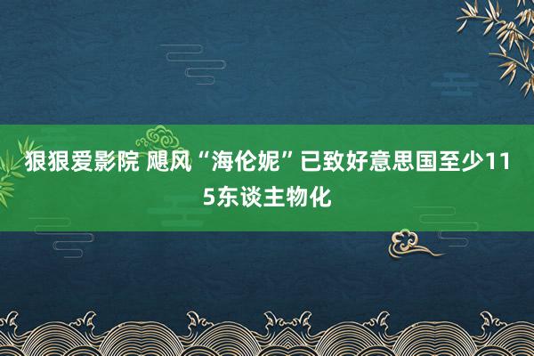 狠狠爱影院 飓风“海伦妮”已致好意思国至少115东谈主物化