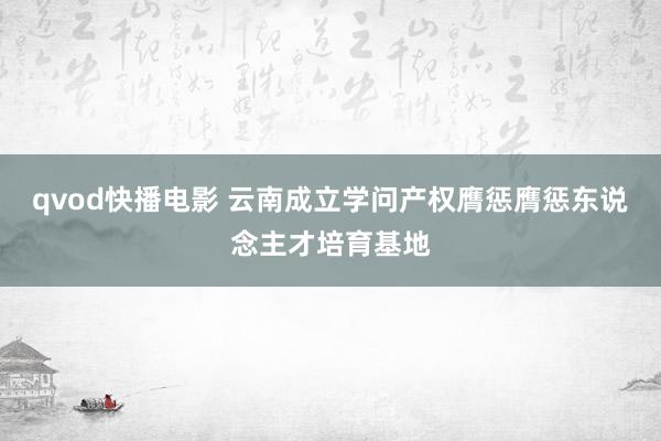 qvod快播电影 云南成立学问产权膺惩膺惩东说念主才培育基地