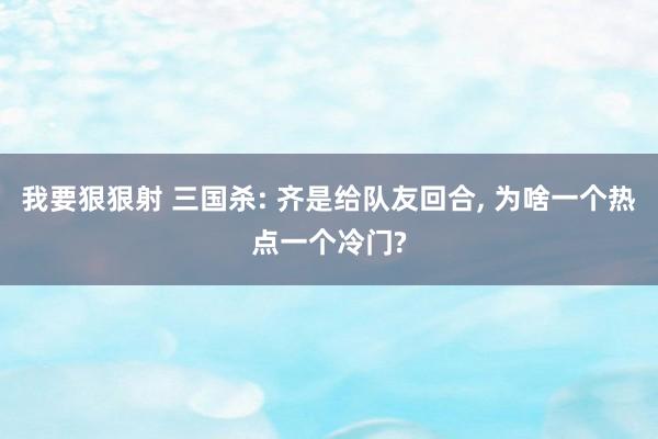 我要狠狠射 三国杀: 齐是给队友回合， 为啥一个热点一个冷门?