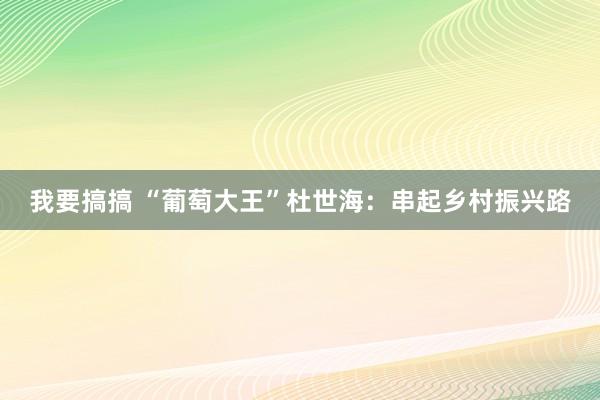 我要搞搞 “葡萄大王”杜世海：串起乡村振兴路