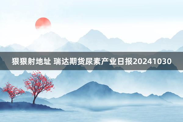 狠狠射地址 瑞达期货尿素产业日报20241030