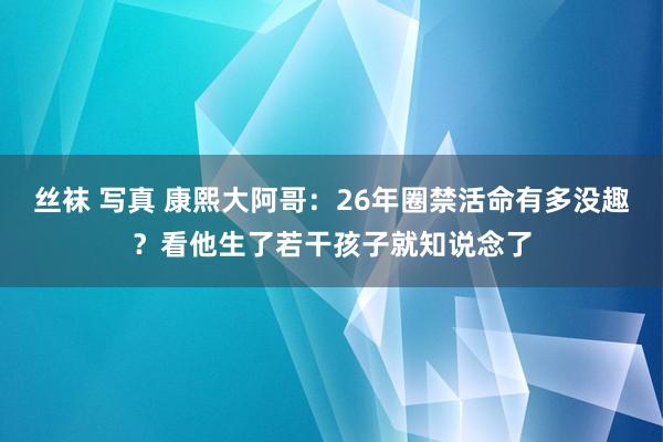 丝袜 写真 康熙大阿哥：26年圈禁活命有多没趣？看他生了若干孩子就知说念了