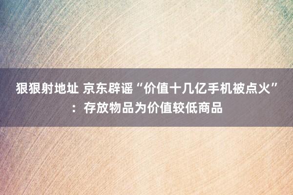 狠狠射地址 京东辟谣“价值十几亿手机被点火”：存放物品为价值较低商品