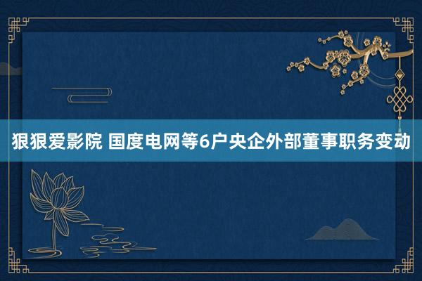 狠狠爱影院 国度电网等6户央企外部董事职务变动