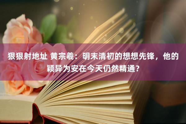 狠狠射地址 黄宗羲：明末清初的想想先锋，他的颖异为安在今天仍然精通？