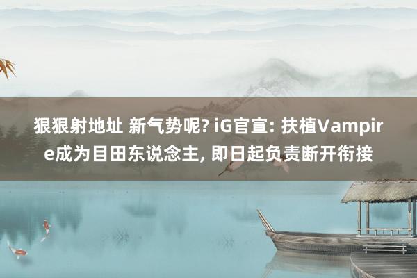 狠狠射地址 新气势呢? iG官宣: 扶植Vampire成为目田东说念主， 即日起负责断开衔接