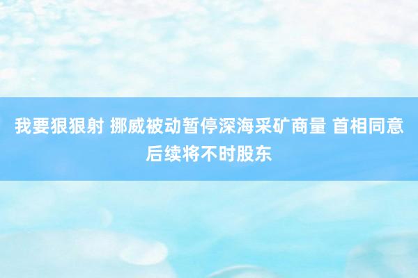 我要狠狠射 挪威被动暂停深海采矿商量 首相同意后续将不时股东