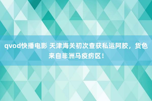 qvod快播电影 天津海关初次查获私运阿胶，货色来自非洲马疫疠区！