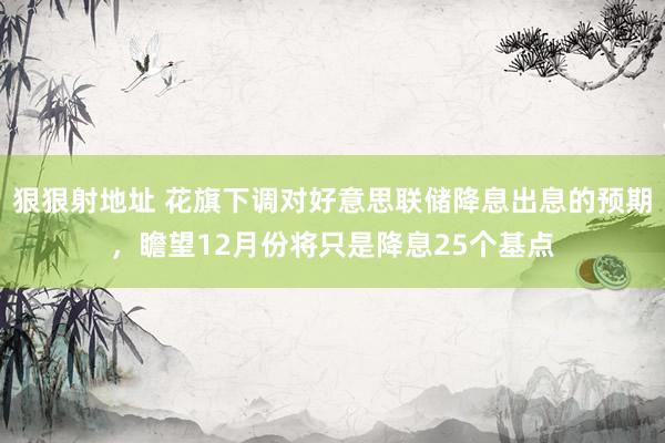 狠狠射地址 花旗下调对好意思联储降息出息的预期，瞻望12月份将只是降息25个基点