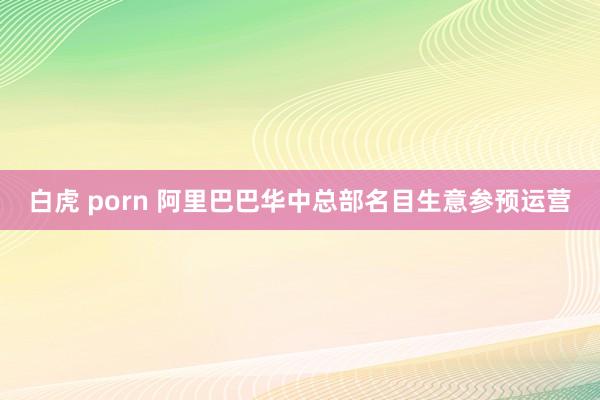 白虎 porn 阿里巴巴华中总部名目生意参预运营