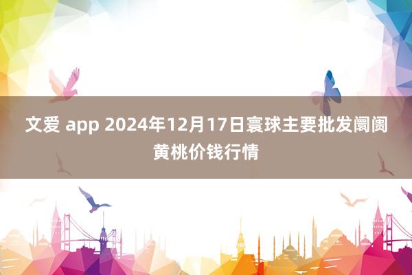 文爱 app 2024年12月17日寰球主要批发阛阓黄桃价钱行情