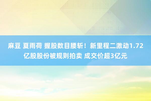 麻豆 夏雨荷 握股数目腰斩！新里程二激动1.72亿股股份被规则拍卖 成交价超3亿元