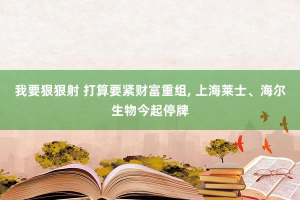 我要狠狠射 打算要紧财富重组， 上海莱士、海尔生物今起停牌