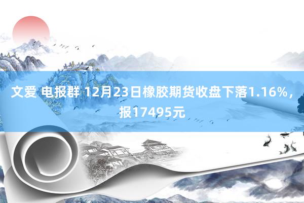 文爱 电报群 12月23日橡胶期货收盘下落1.16%，报17495元