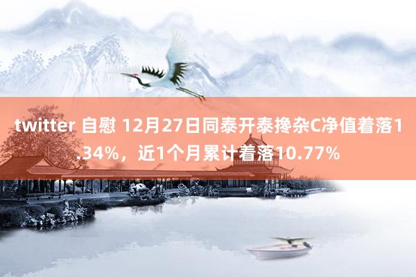 twitter 自慰 12月27日同泰开泰搀杂C净值着落1.34%，近1个月累计着落10.77%