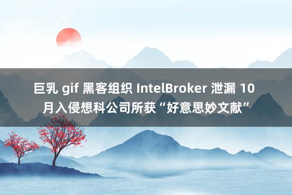 巨乳 gif 黑客组织 IntelBroker 泄漏 10 月入侵想科公司所获“好意思妙文献”