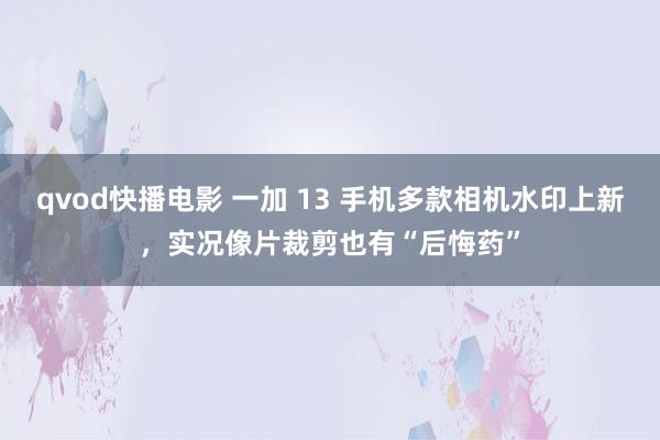 qvod快播电影 一加 13 手机多款相机水印上新，实况像片裁剪也有“后悔药”