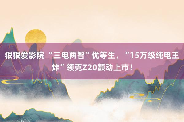 狠狠爱影院 “三电两智”优等生，“15万级纯电王炸”领克Z20颤动上市！