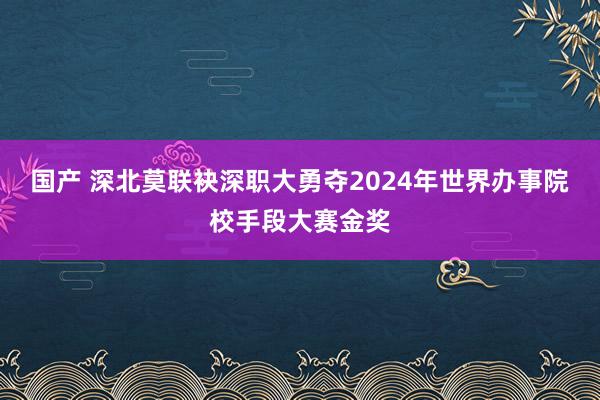 国产 深北莫联袂深职大勇夺2024年世界办事院校手段大赛金奖