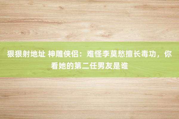 狠狠射地址 神雕侠侣：难怪李莫愁擅长毒功，你看她的第二任男友是谁