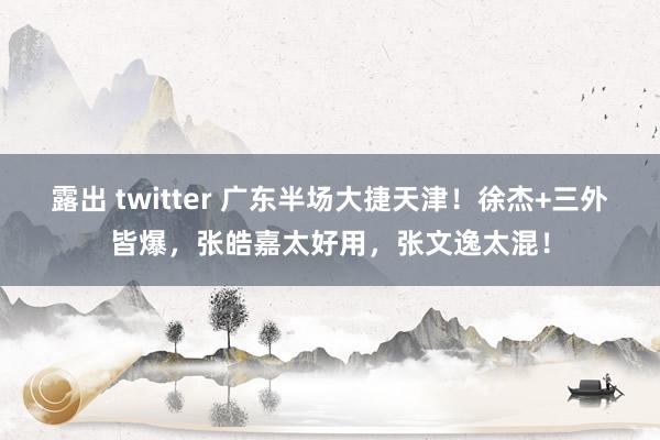 露出 twitter 广东半场大捷天津！徐杰+三外皆爆，张皓嘉太好用，张文逸太混！