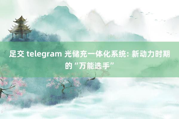 足交 telegram 光储充一体化系统: 新动力时期的“万能选手”